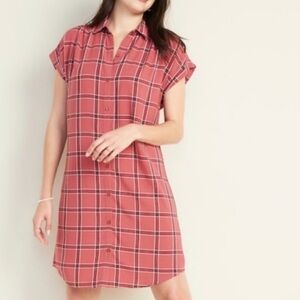 Old navy flannel lightweight button up dress